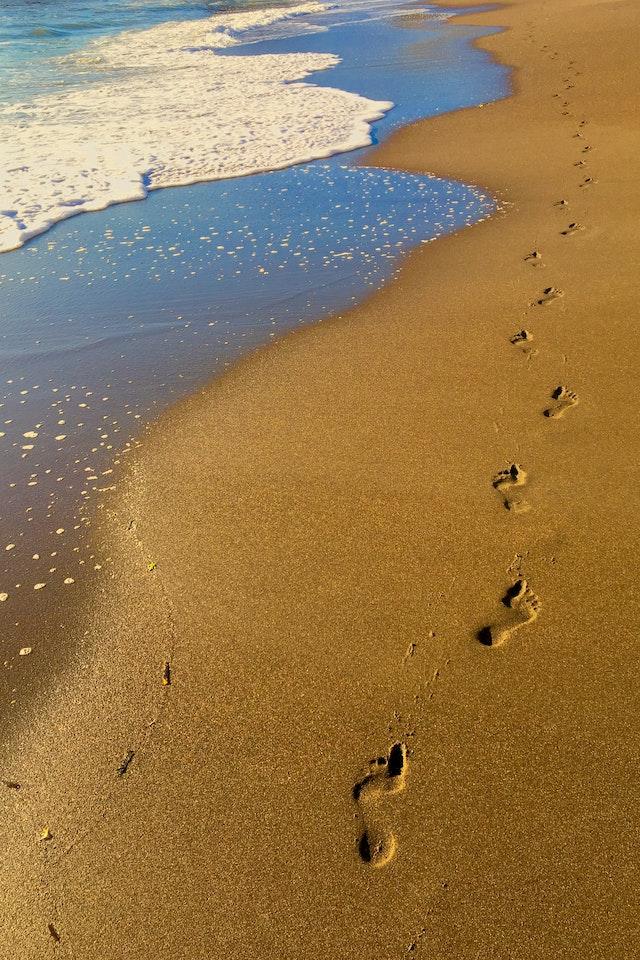 Footsteps on the beach